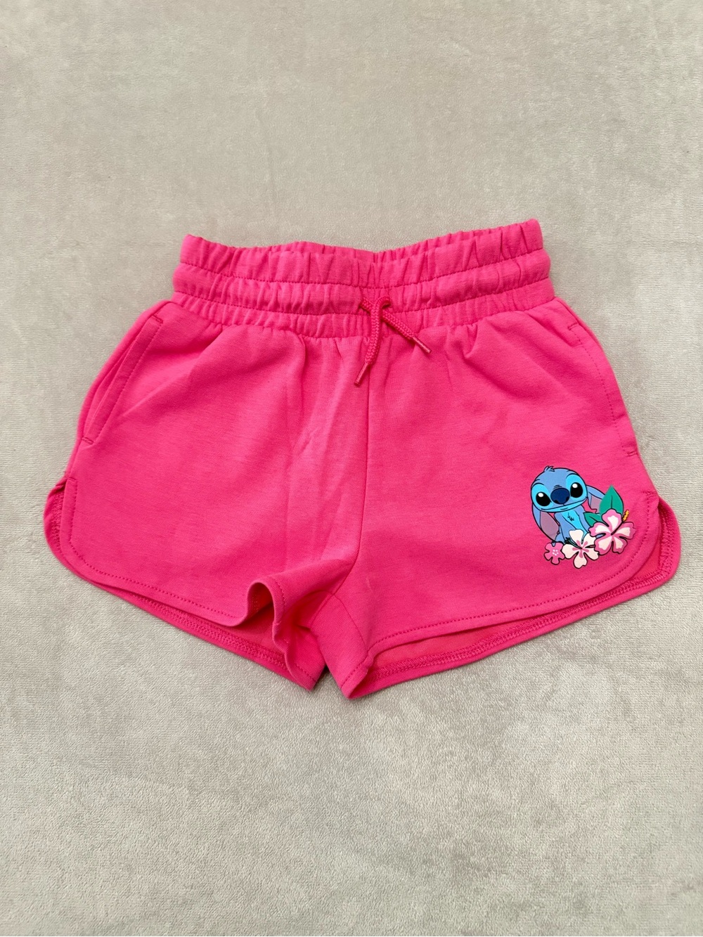 Disney Stitch Primark Girls Pink Shorts Size 7-8 Years Lilo &Stitch Pull On NWOT